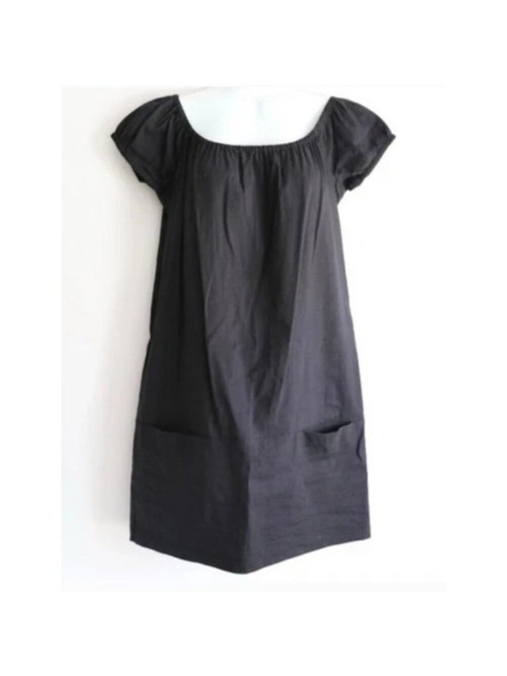 Theory Lilibeth Navy Mini Dress Women's Small Short Sleeve Pockets Cotton Blend